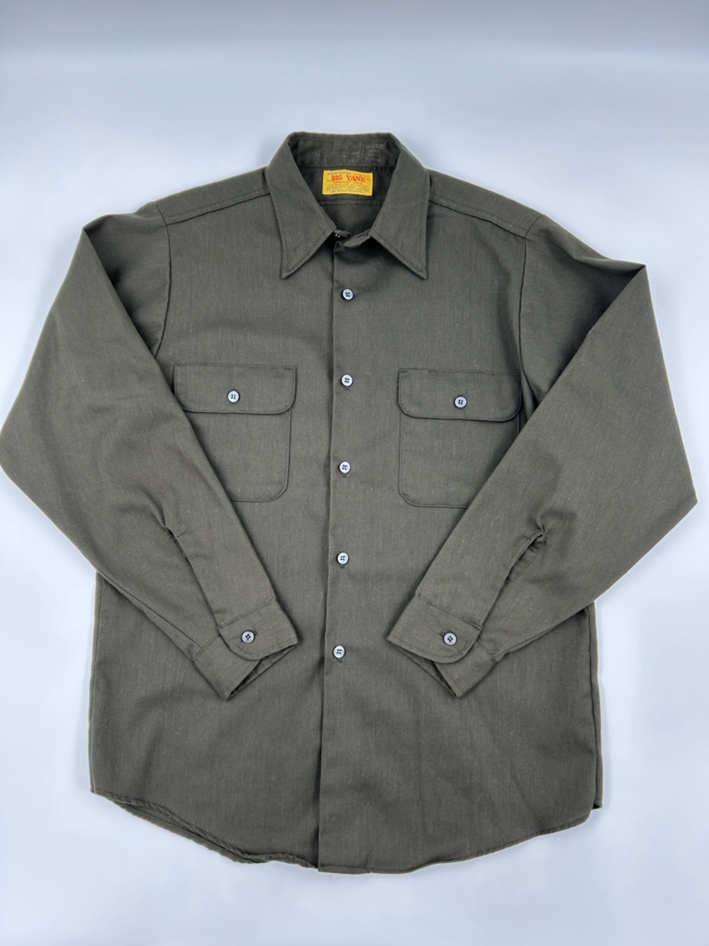 Big Yank Work-Mates Union Made Button Up Utility Work Shirt M 15-15 1/2 neck 33